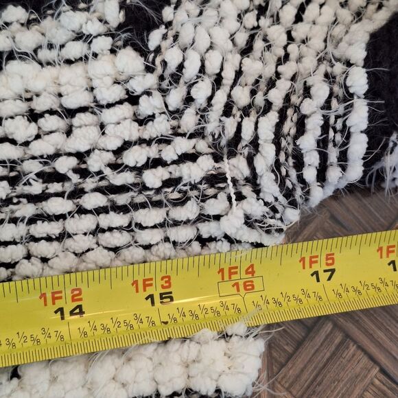 Calvin Klein Sweater Dress Eyelash Chunky Knit Sheath Black White Cowl Neck Sz S - Picture 11 of 12